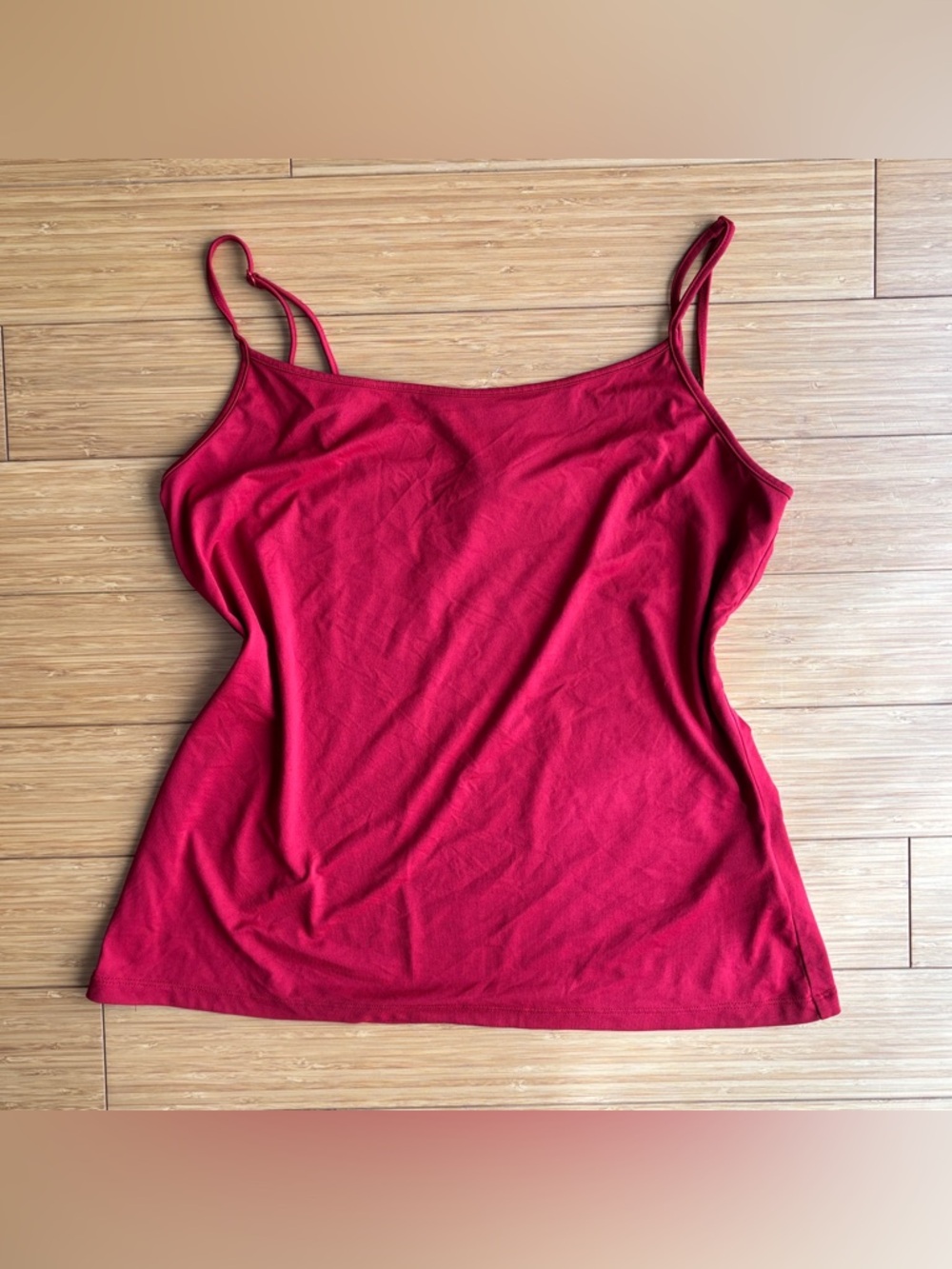 Vintage 90s red stretch strappy tank top petite